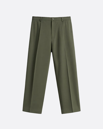 WIDE PLEATED  PANTS - OLIVE