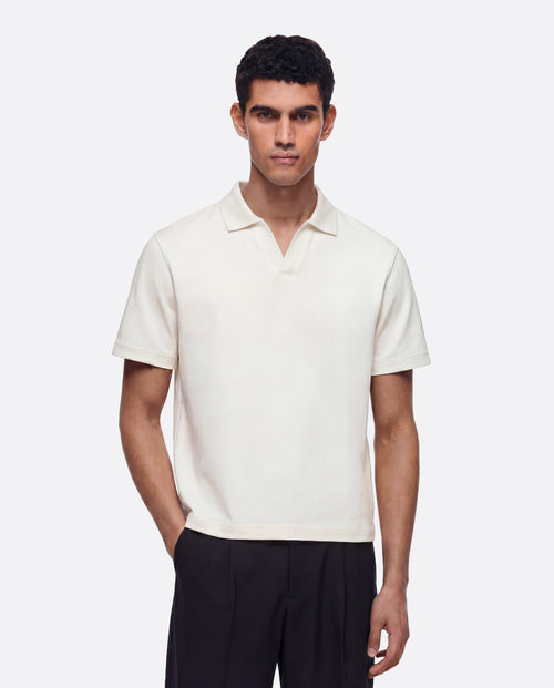 FITTED CROP POLO - WHITE