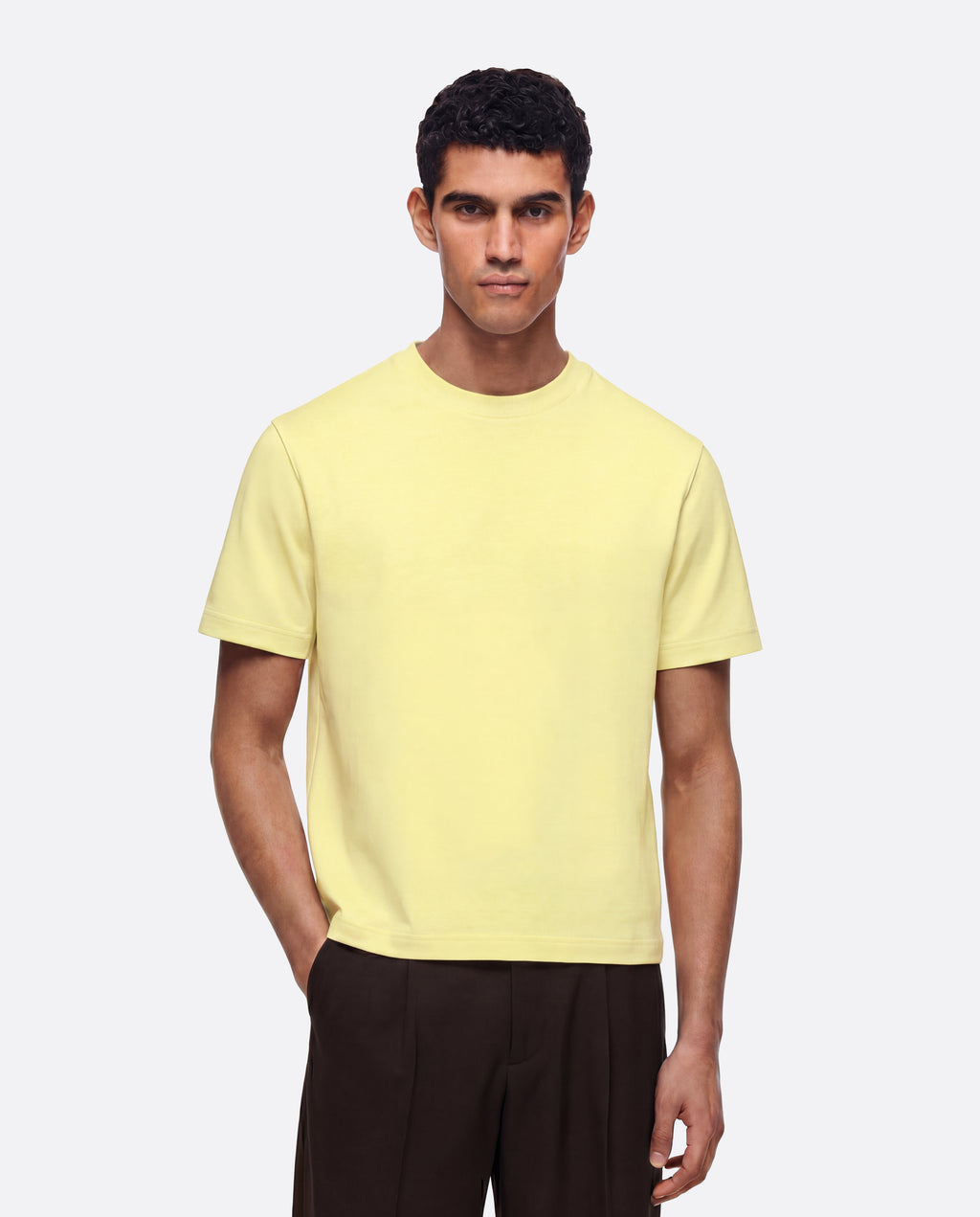 FITTED CROP T-SHIRT - BUTTER YELLOW