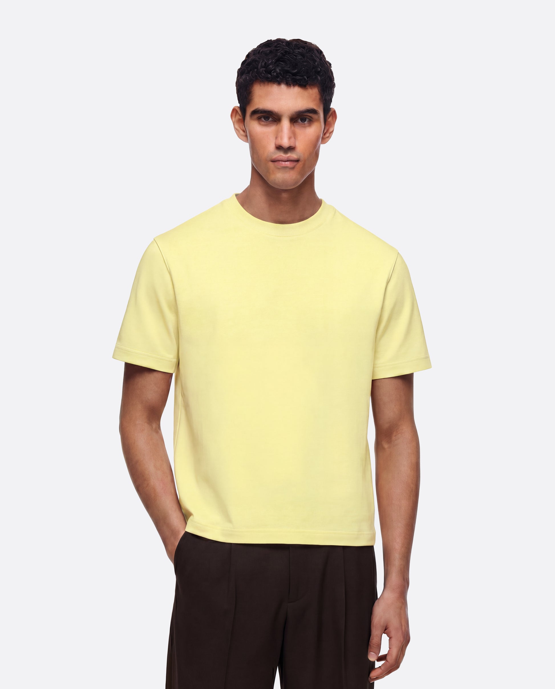 FITTED CROP T-SHIRT - BUTTER YELLOW
