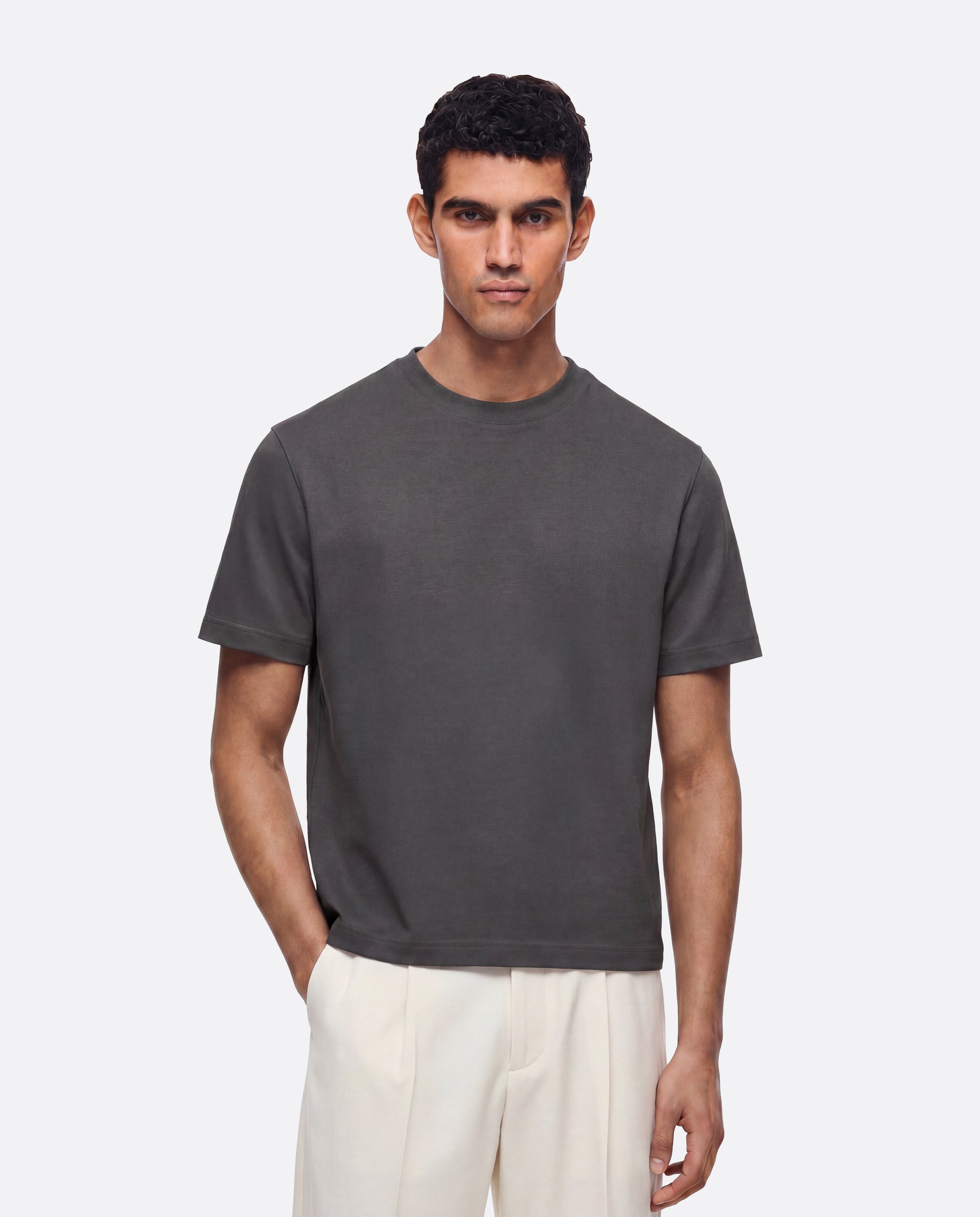 FITTED CROP T-SHIRT - GRAY