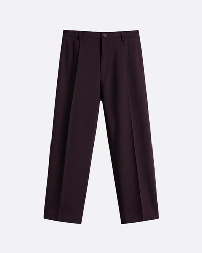 WIDE PLEATED PANTS -  BURGUNDY
