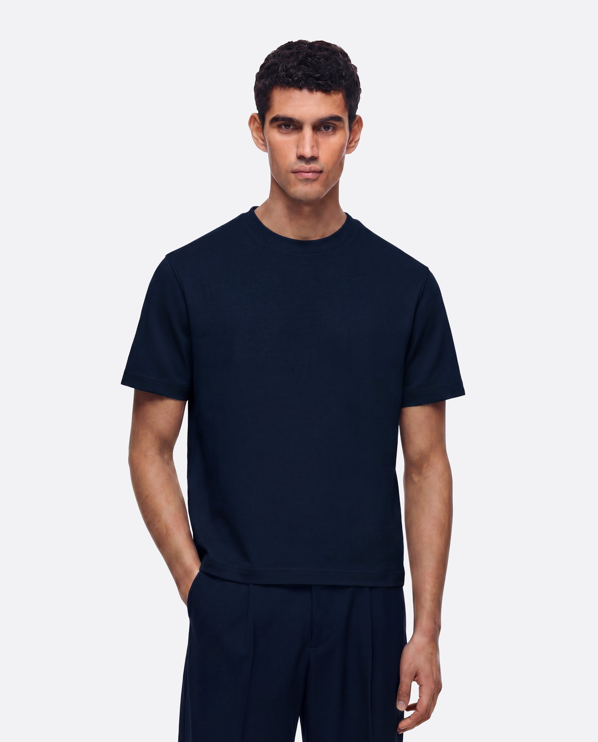 FITTED CROP T-SHIRT - NAVY