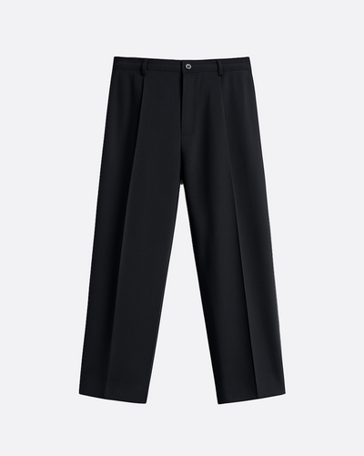 WIDE PLEATED PANTS - BLACK