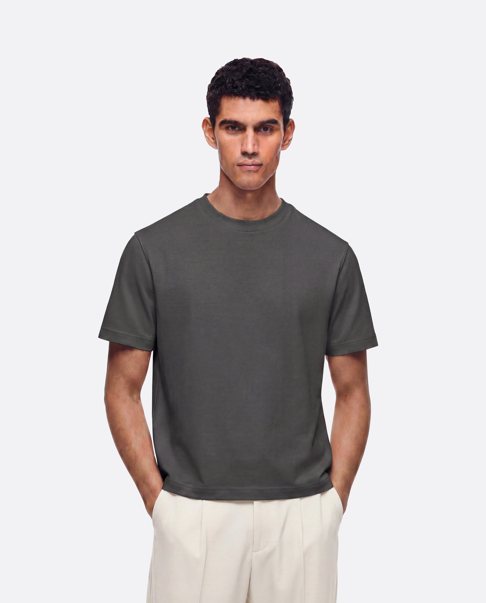 FITTED CROP T-SHIRT - GRAY