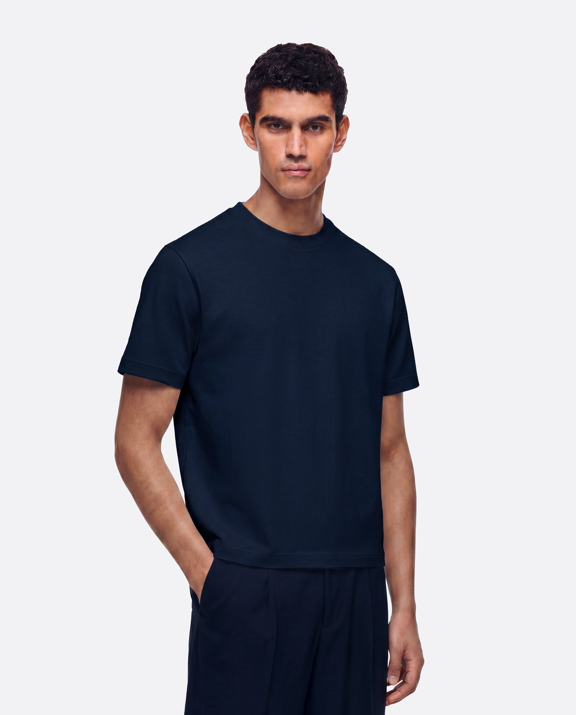 FITTED CROP T-SHIRT - NAVY