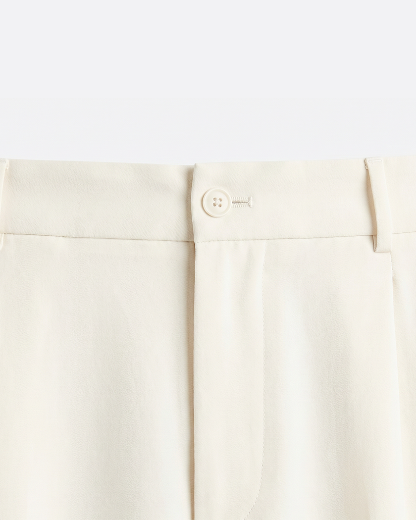 WIDE PLEATED  PANTS - CREAM