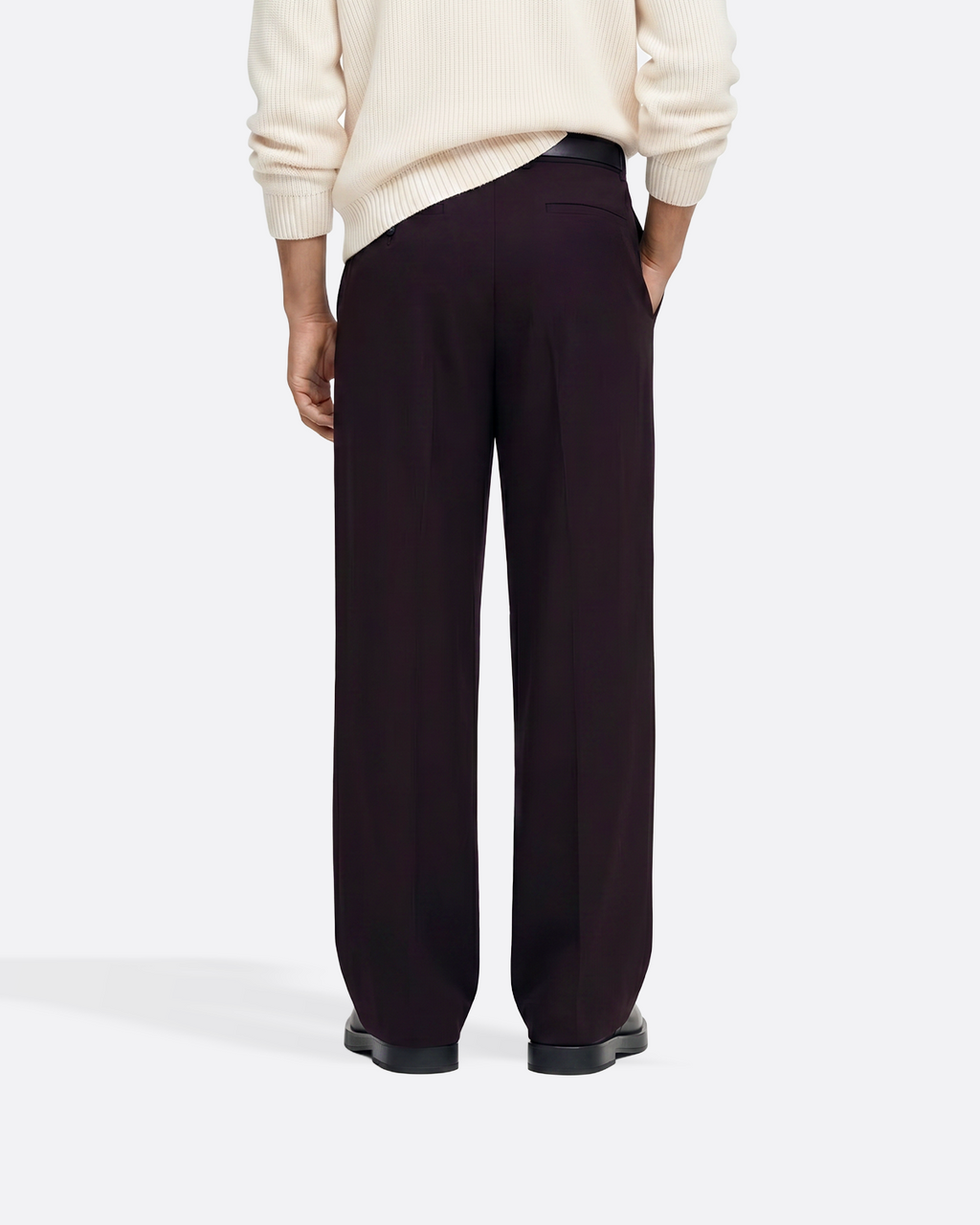 WIDE PLEATED PANTS -  BURGUNDY