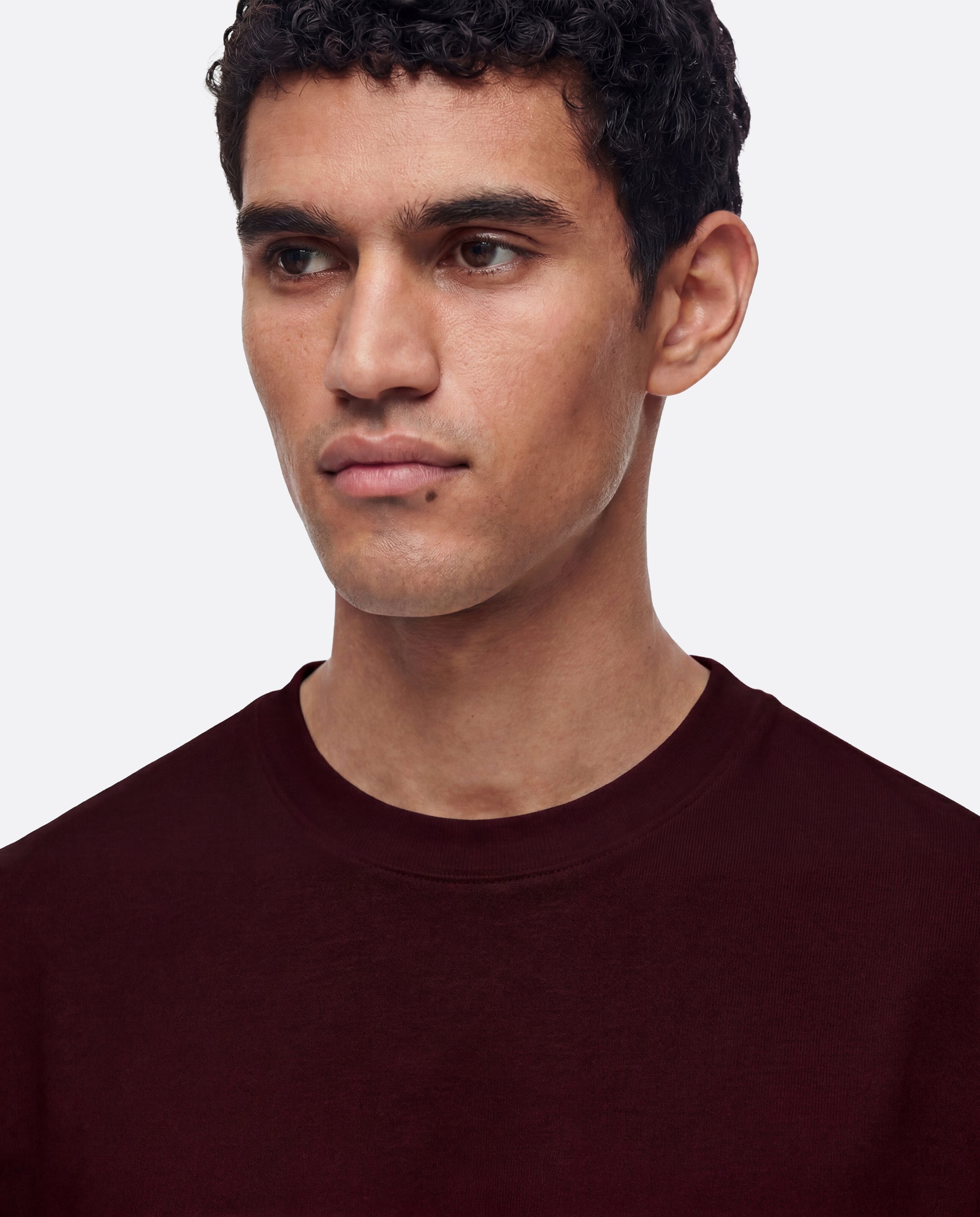 FITTED CROP T-SHIRT - BURGUNDY