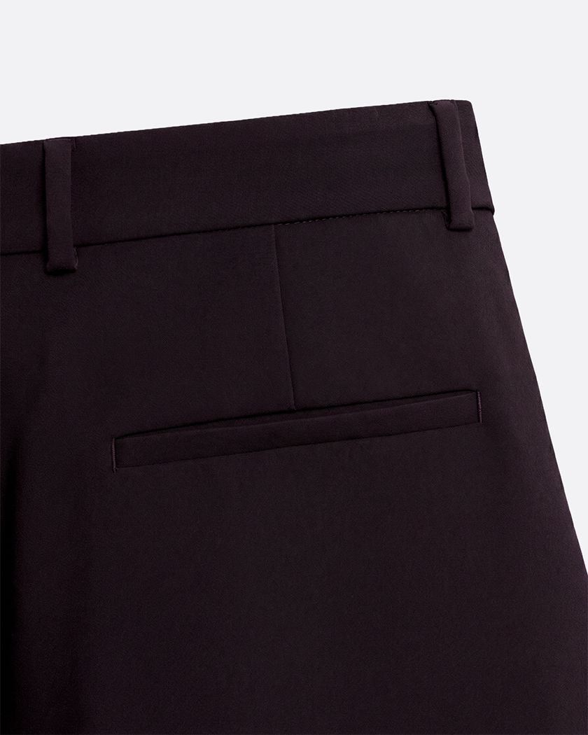 WIDE PLEATED PANTS -  BURGUNDY