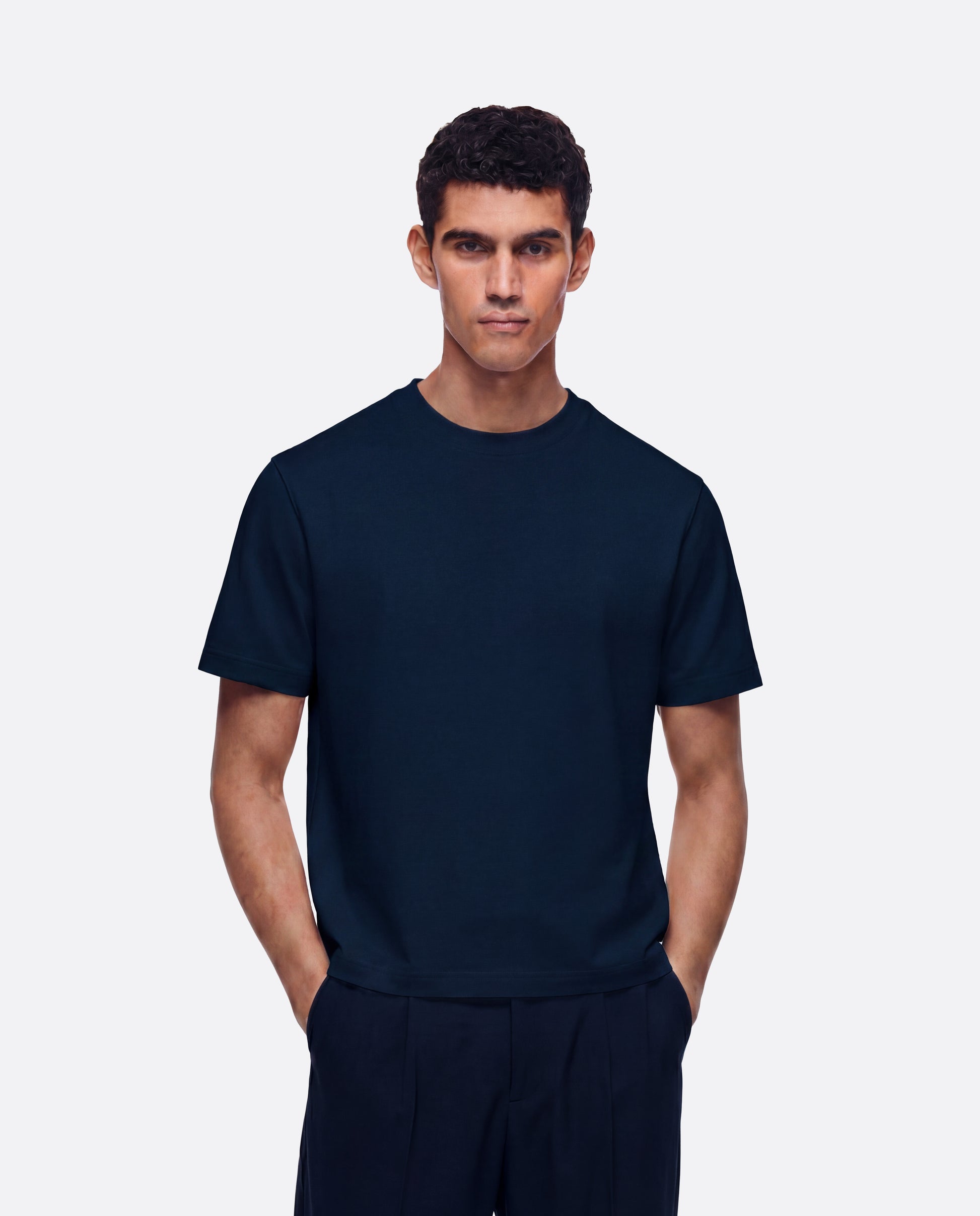 FITTED CROP T-SHIRT - NAVY