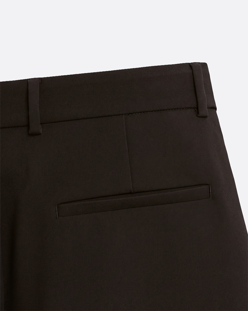WIDE PLEATED PANTS - BROWN