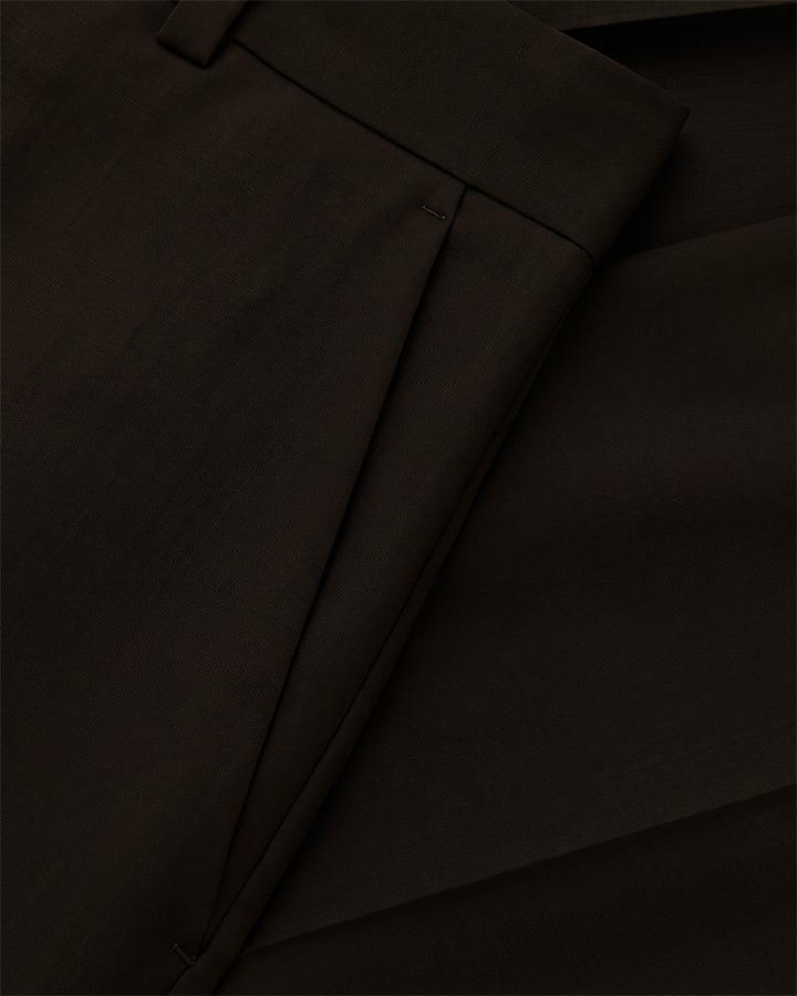 WIDE PLEATED PANTS - BROWN