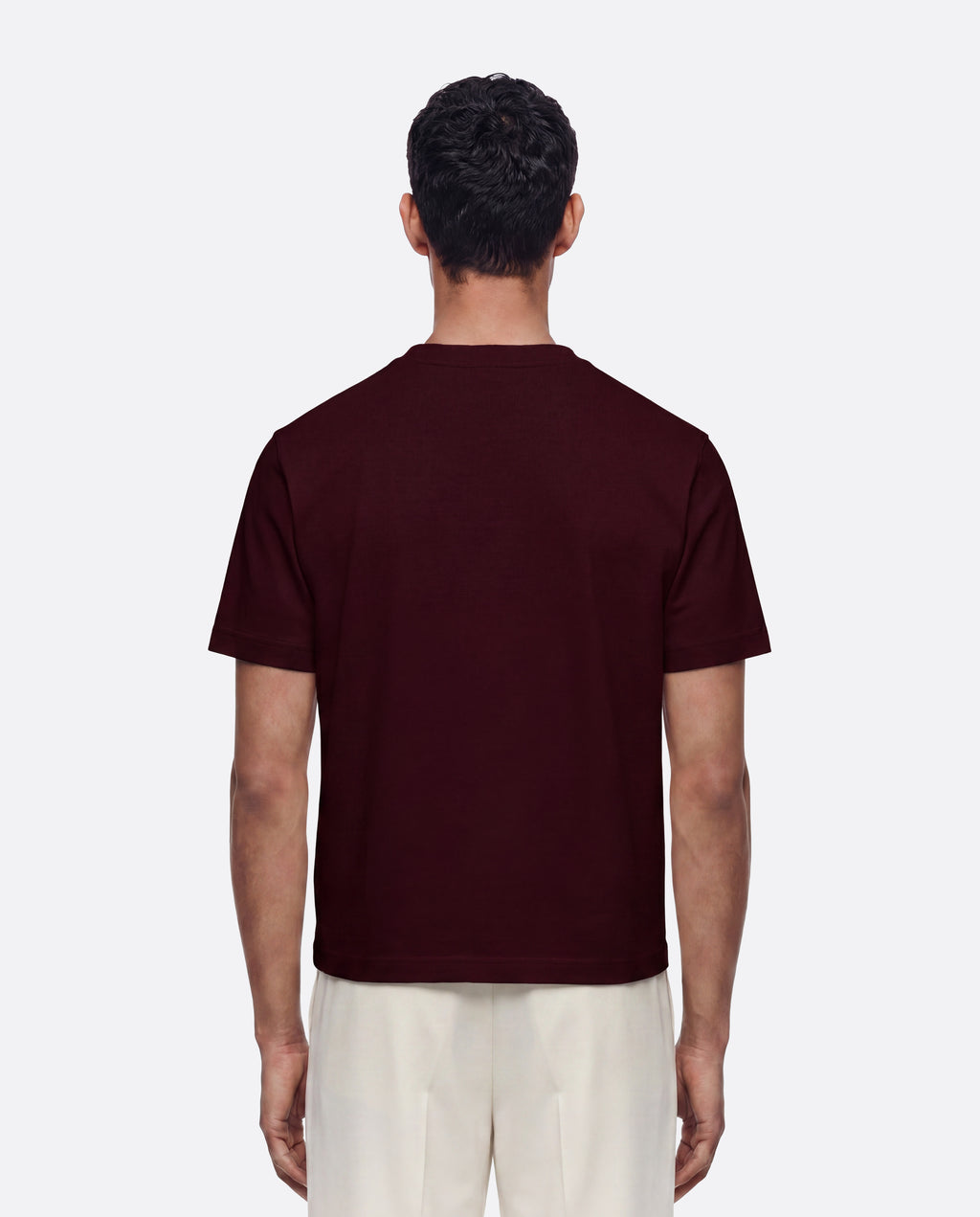 FITTED CROP T-SHIRT - BURGUNDY