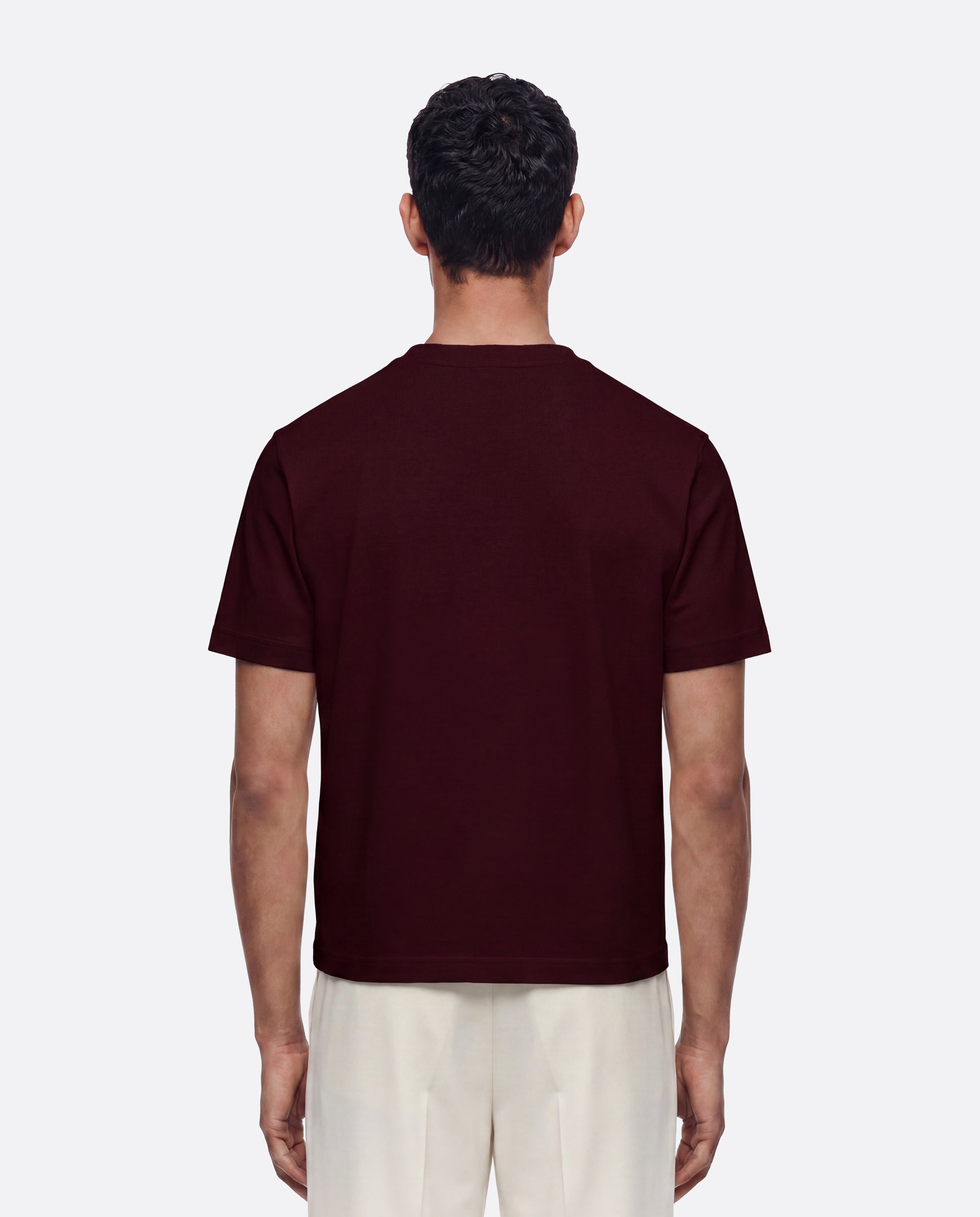FITTED CROP T-SHIRT - BURGUNDY