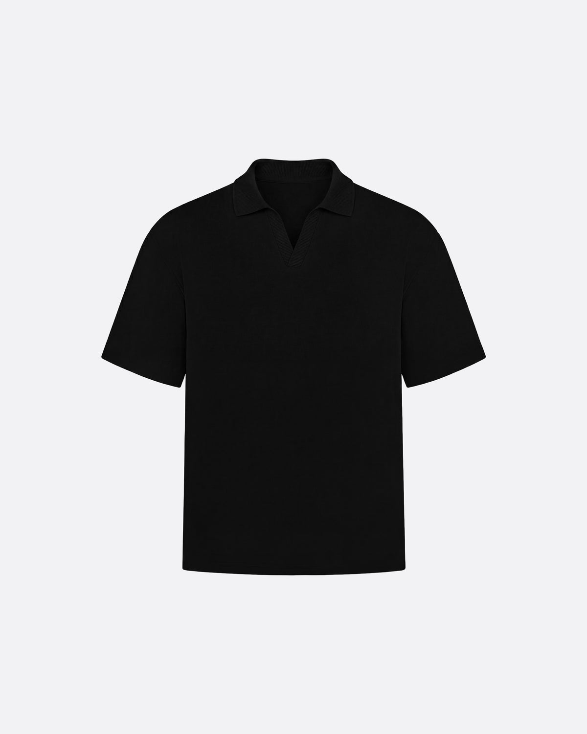 FITTED CROP POLO - BLACK