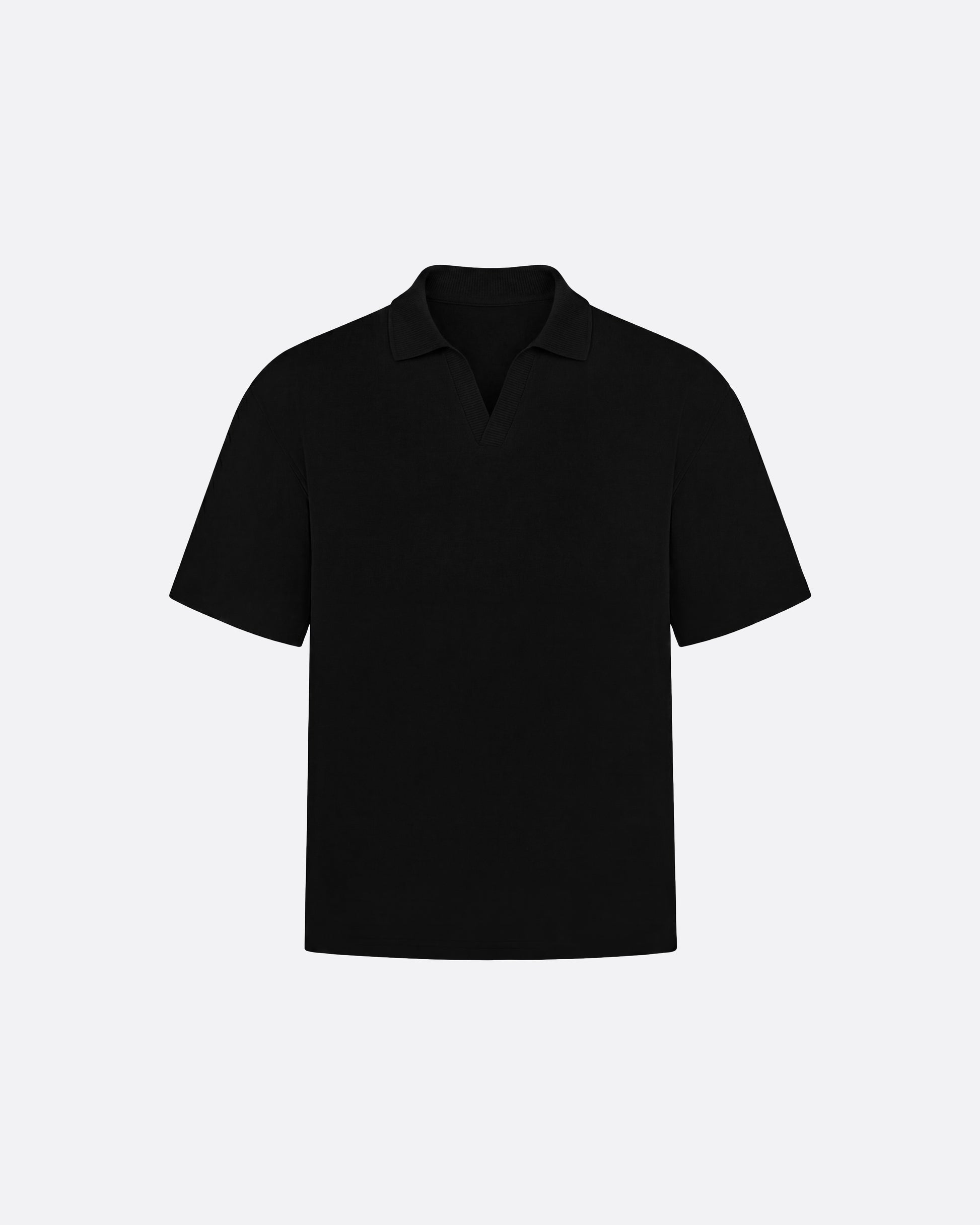 FITTED CROP POLO - BLACK