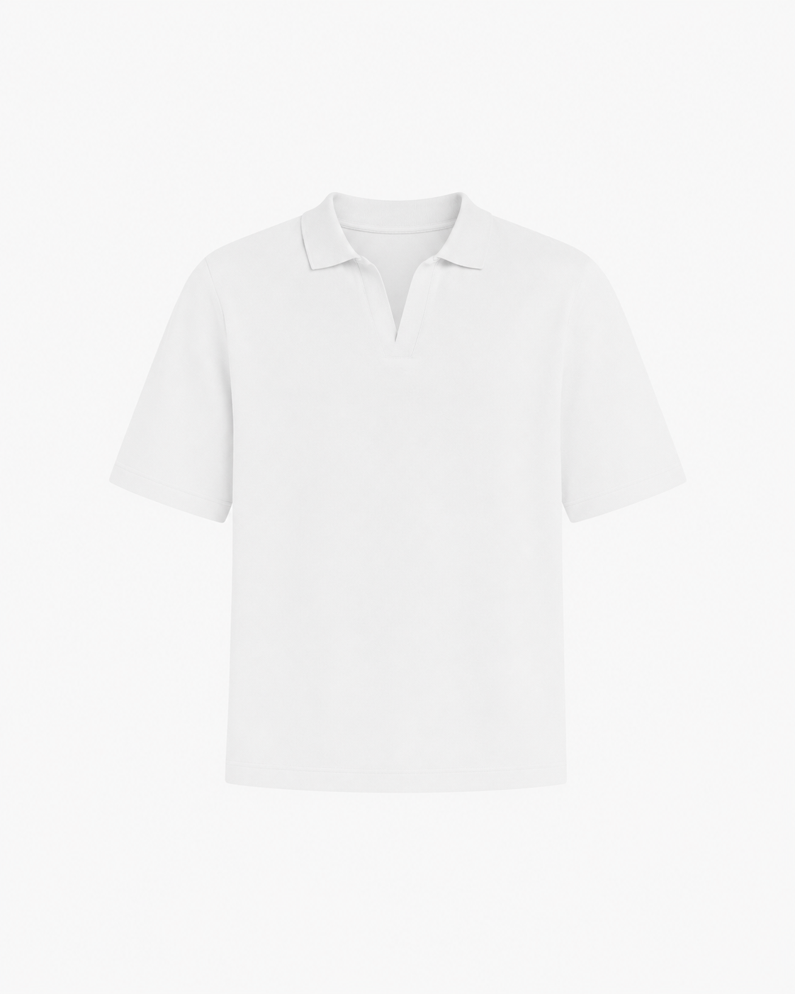 FITTED CROP POLO - WHITE