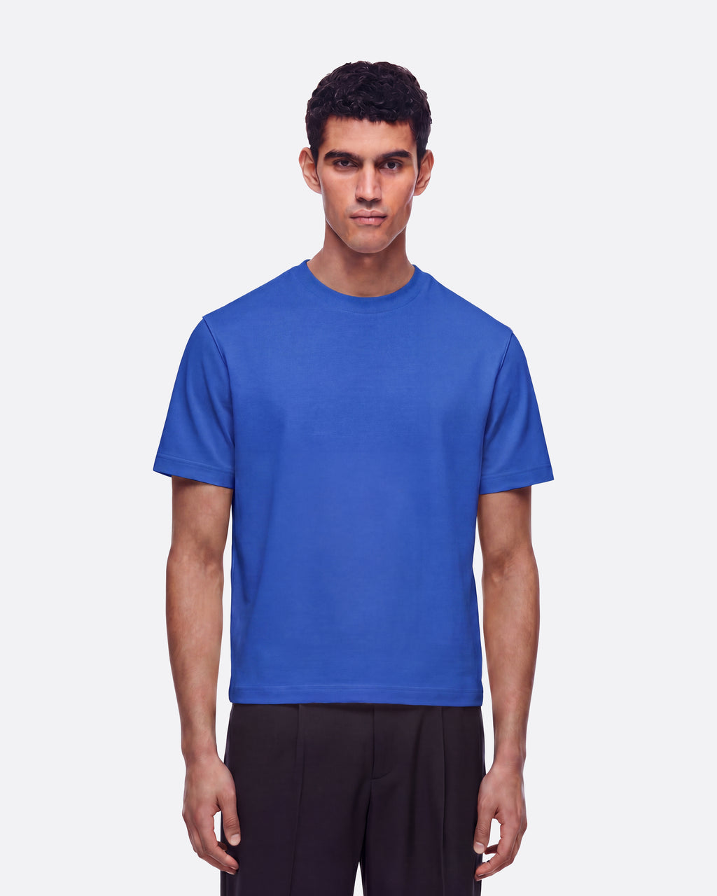 HEAVYWIGHT FITTED CROP T-SHIRT - BLUE