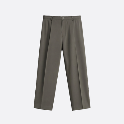 WIDE PLEATED PANTS - GRAY