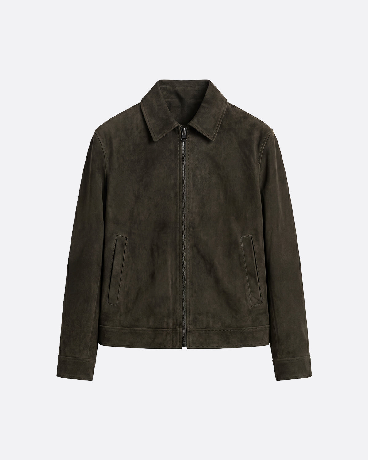 SUEDE JACKET -  OLIVE