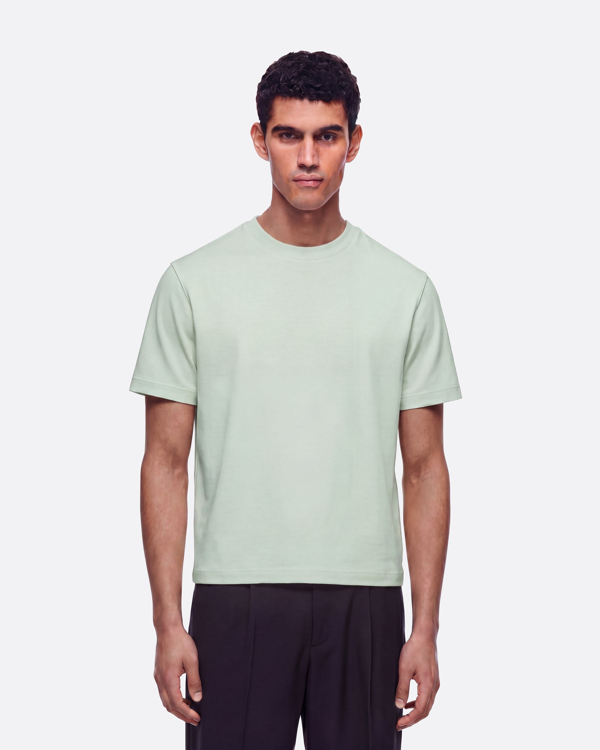 HEAVYWIGHT FITTED CROP T-SHIRT - MINT GREEN