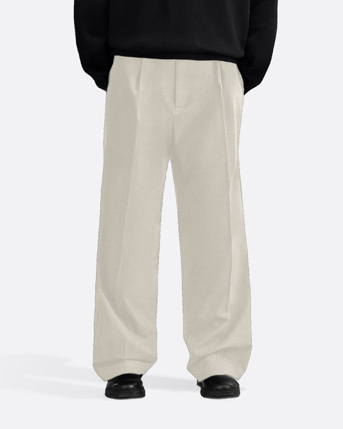 BEIGE PLEATED TROUSER