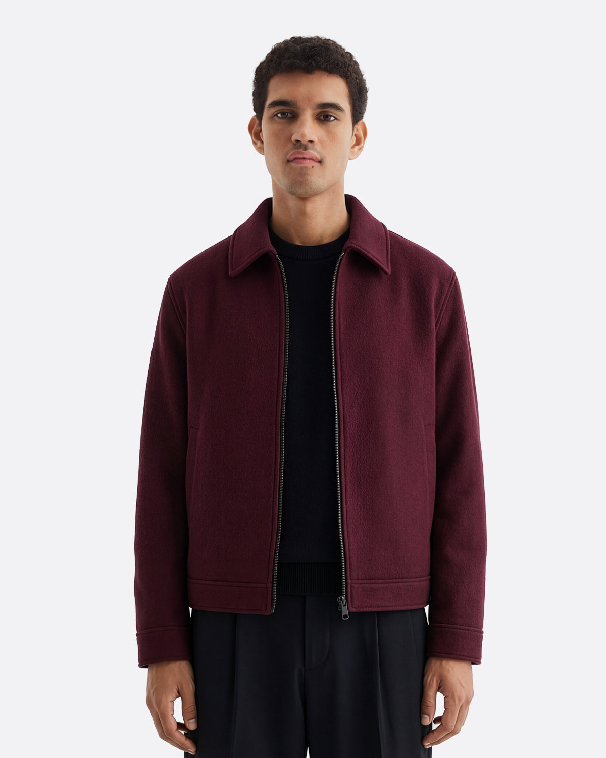 WOOL JACKET - BURGUNDY