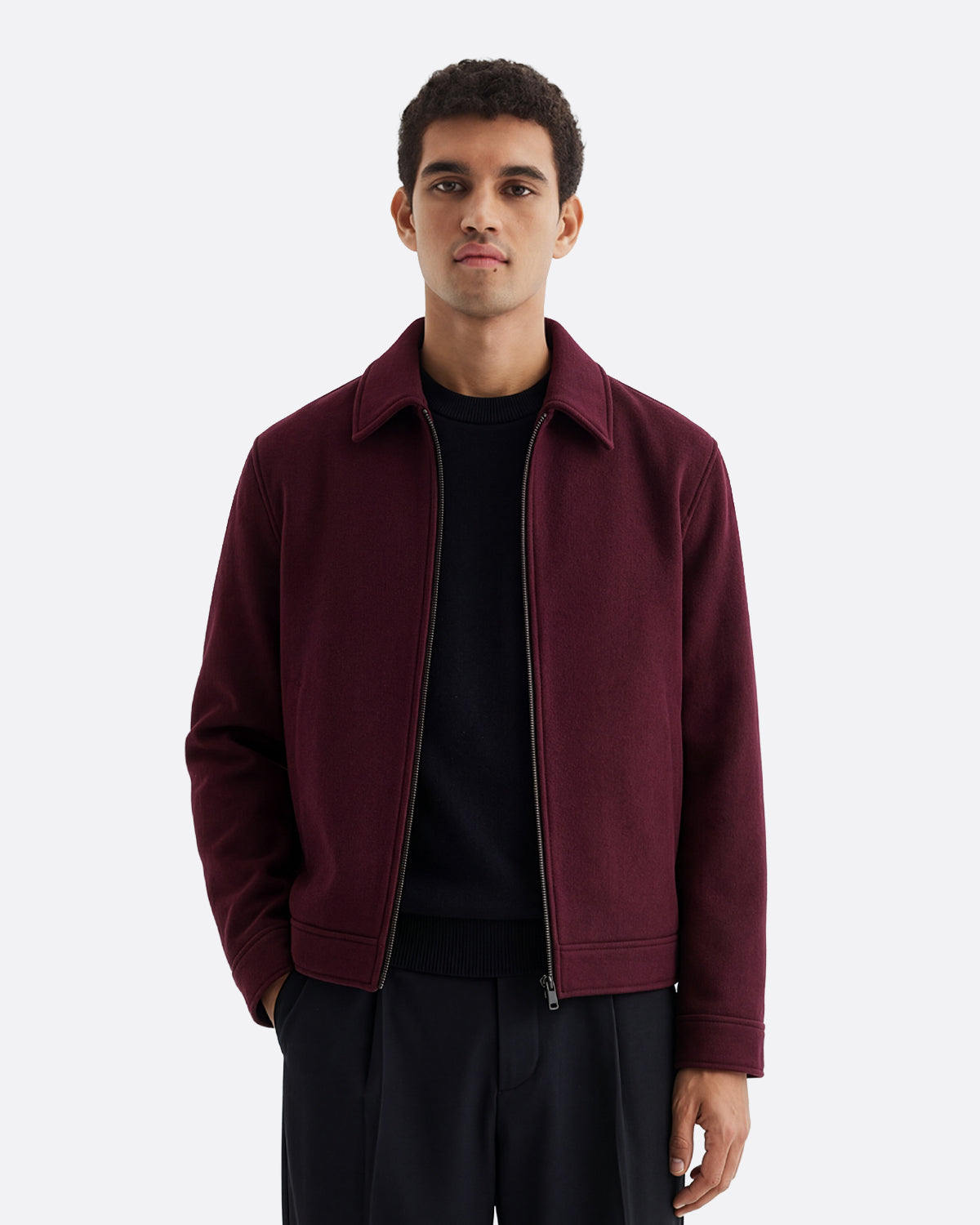 WOOL JACKET - BURGUNDY