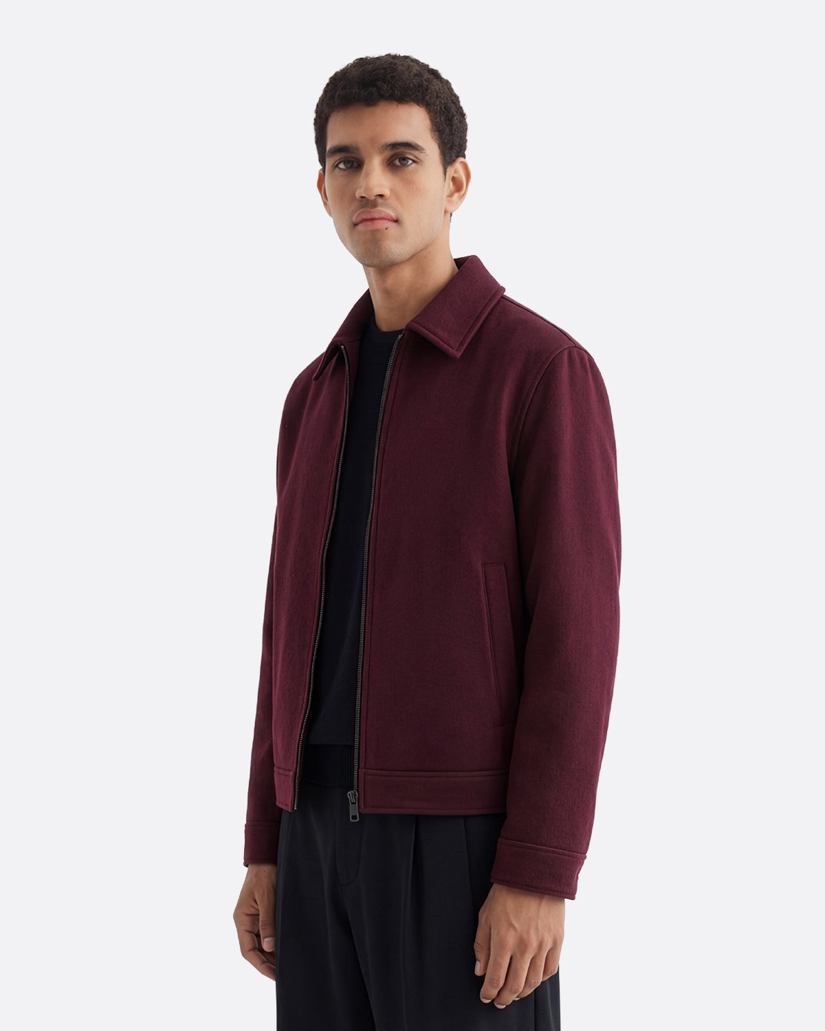 WOOL JACKET - BURGUNDY