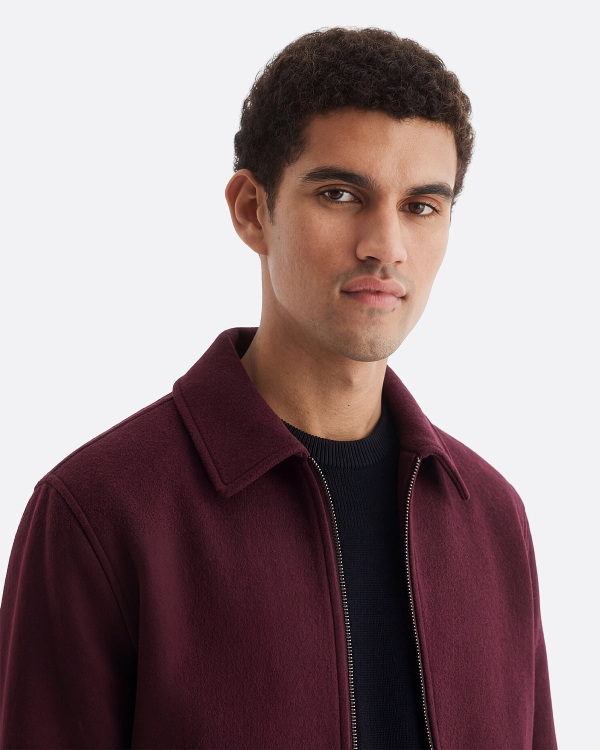 WOOL JACKET - BURGUNDY