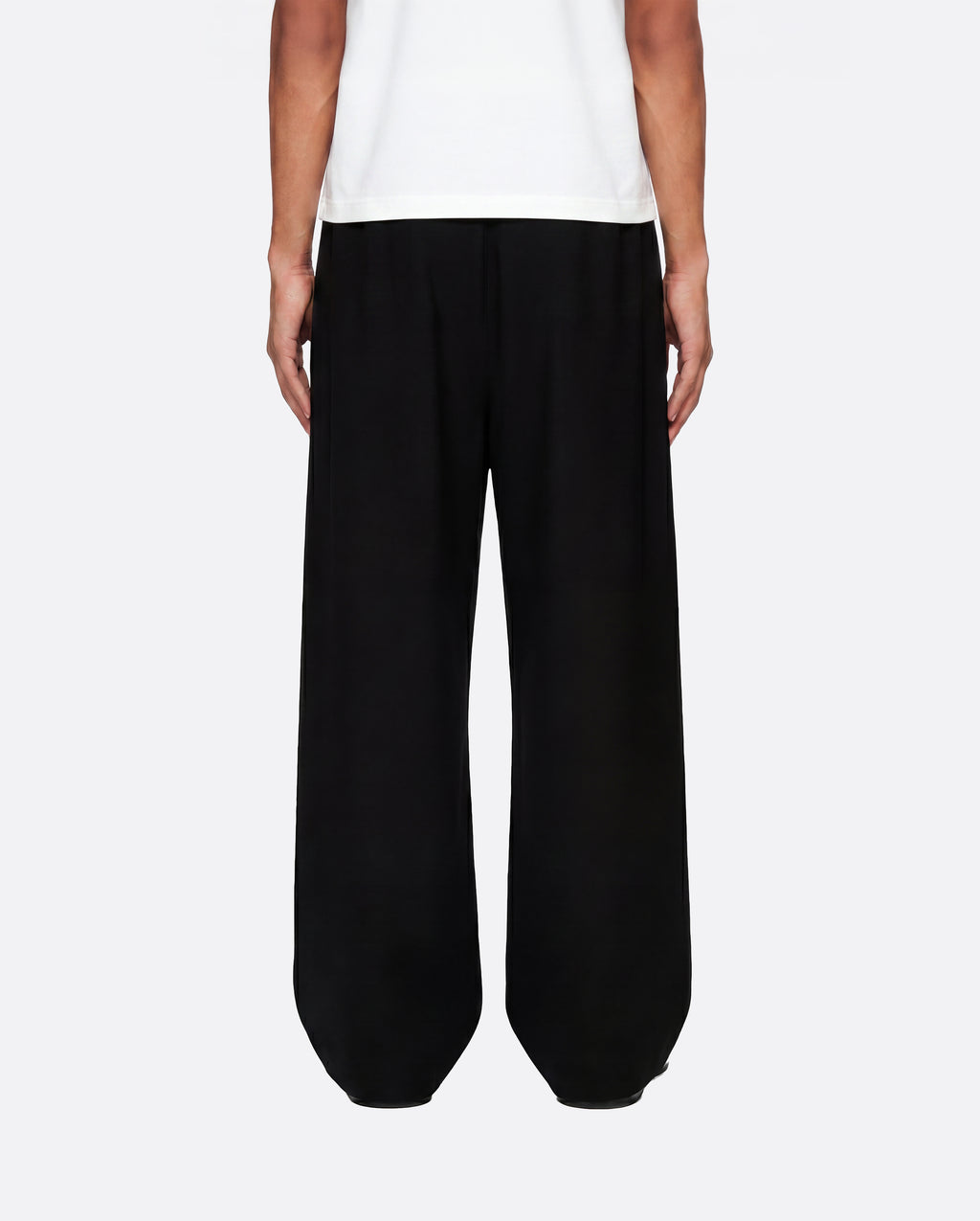 WIDE PLEATED SWEATPANTS - BLACK