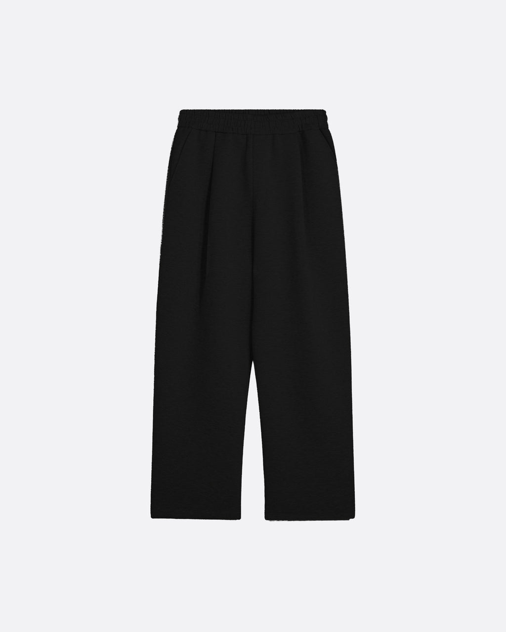 WIDE PLEATED SWEATPANTS - BLACK