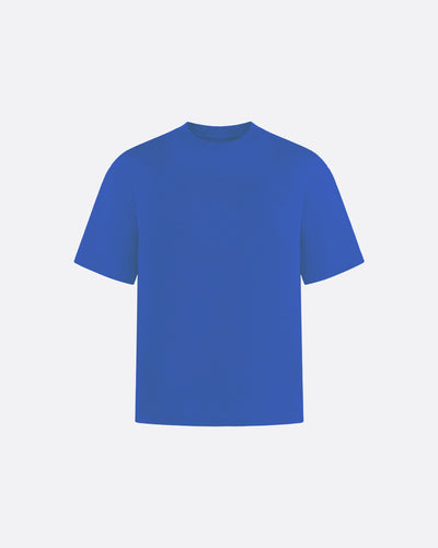 HEAVYWIGHT FITTED CROP T-SHIRT - BLUE