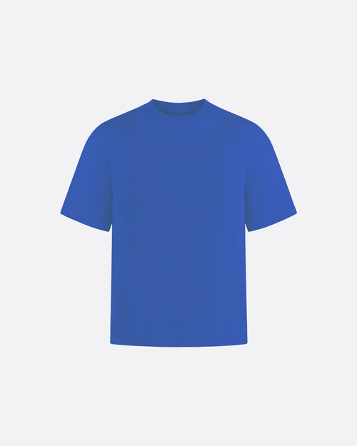 HEAVYWIGHT FITTED CROP T-SHIRT - BLUE