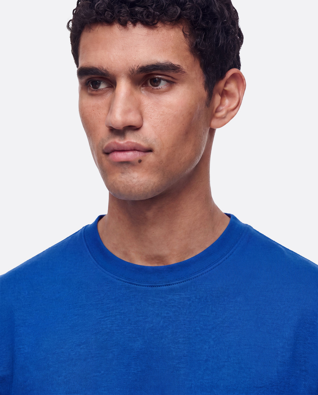 HEAVYWIGHT FITTED CROP T-SHIRT - BLUE