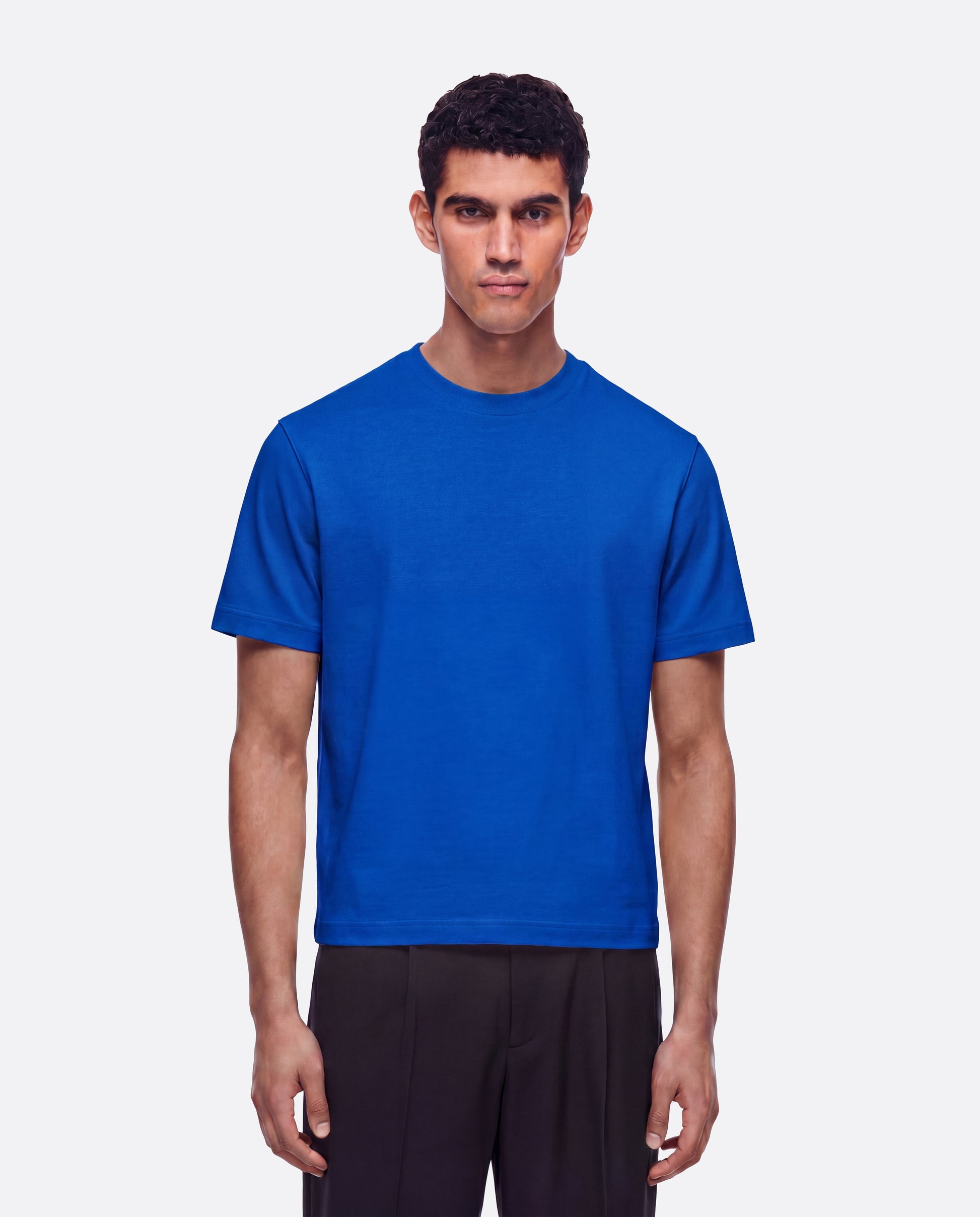 HEAVYWIGHT FITTED CROP T-SHIRT - BLUE