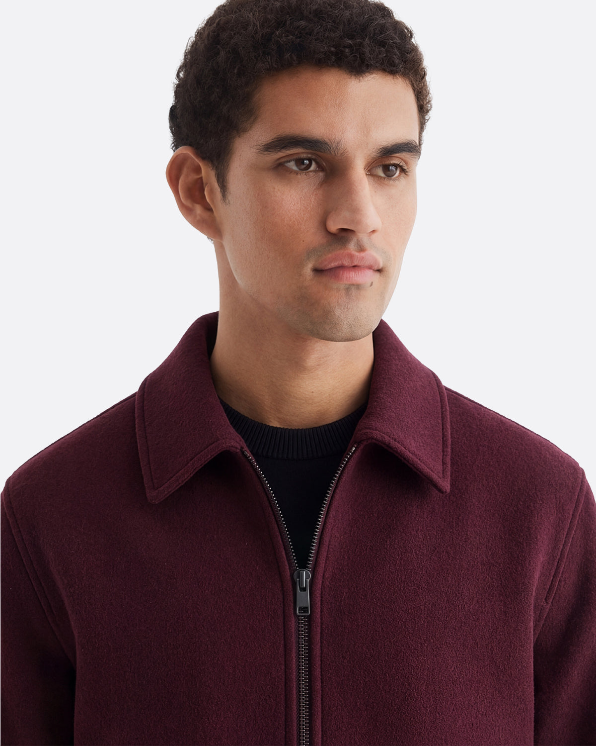 WOOL JACKET - BURGUNDY