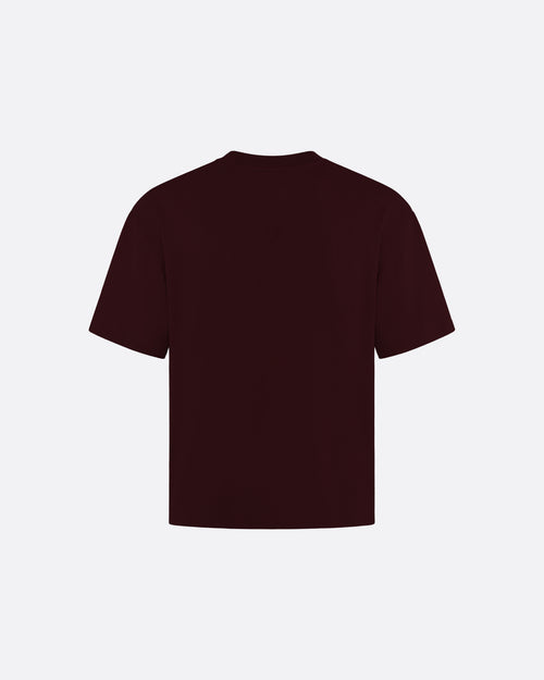 FITTED CROP T-SHIRT - BURGUNDY