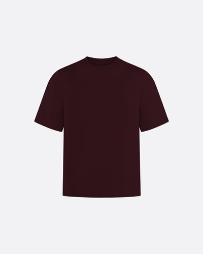 FITTED CROP T-SHIRT - BURGUNDY