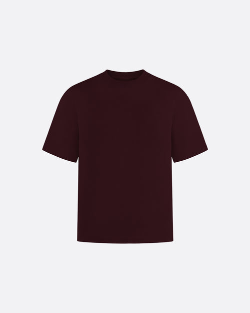 FITTED CROP T-SHIRT - BURGUNDY
