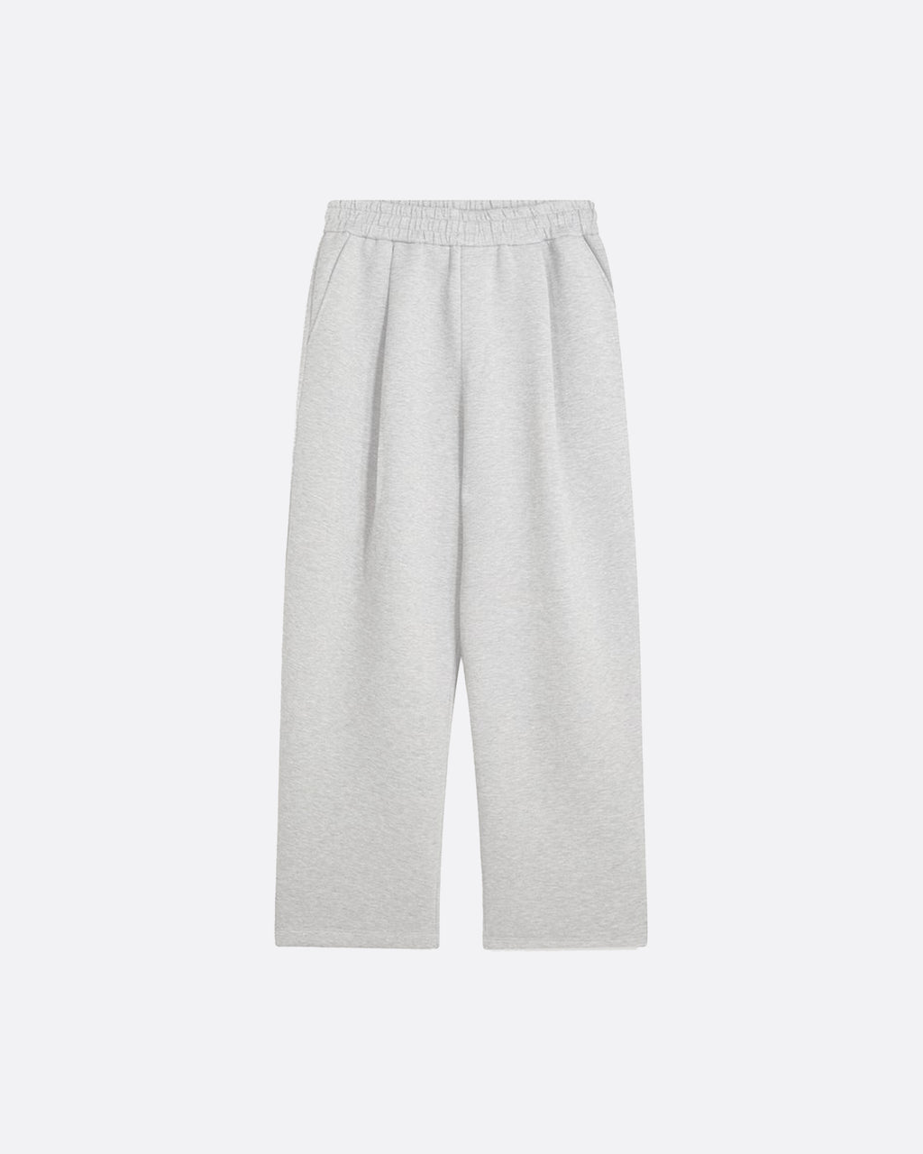 WIDE PLEATED SWEATPANTS - LIGHT GRAY