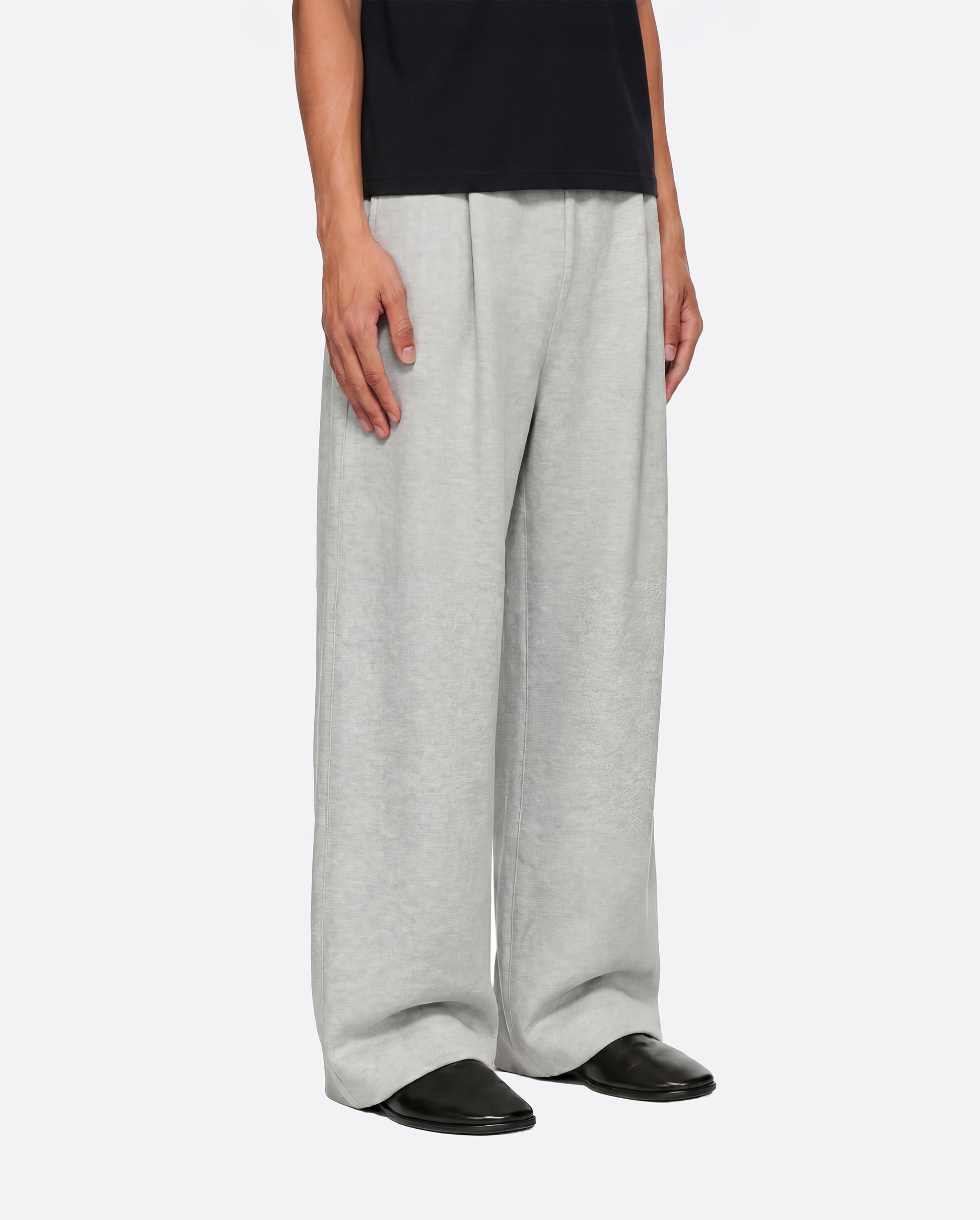 WIDE PLEATED SWEATPANTS - LIGHT GRAY