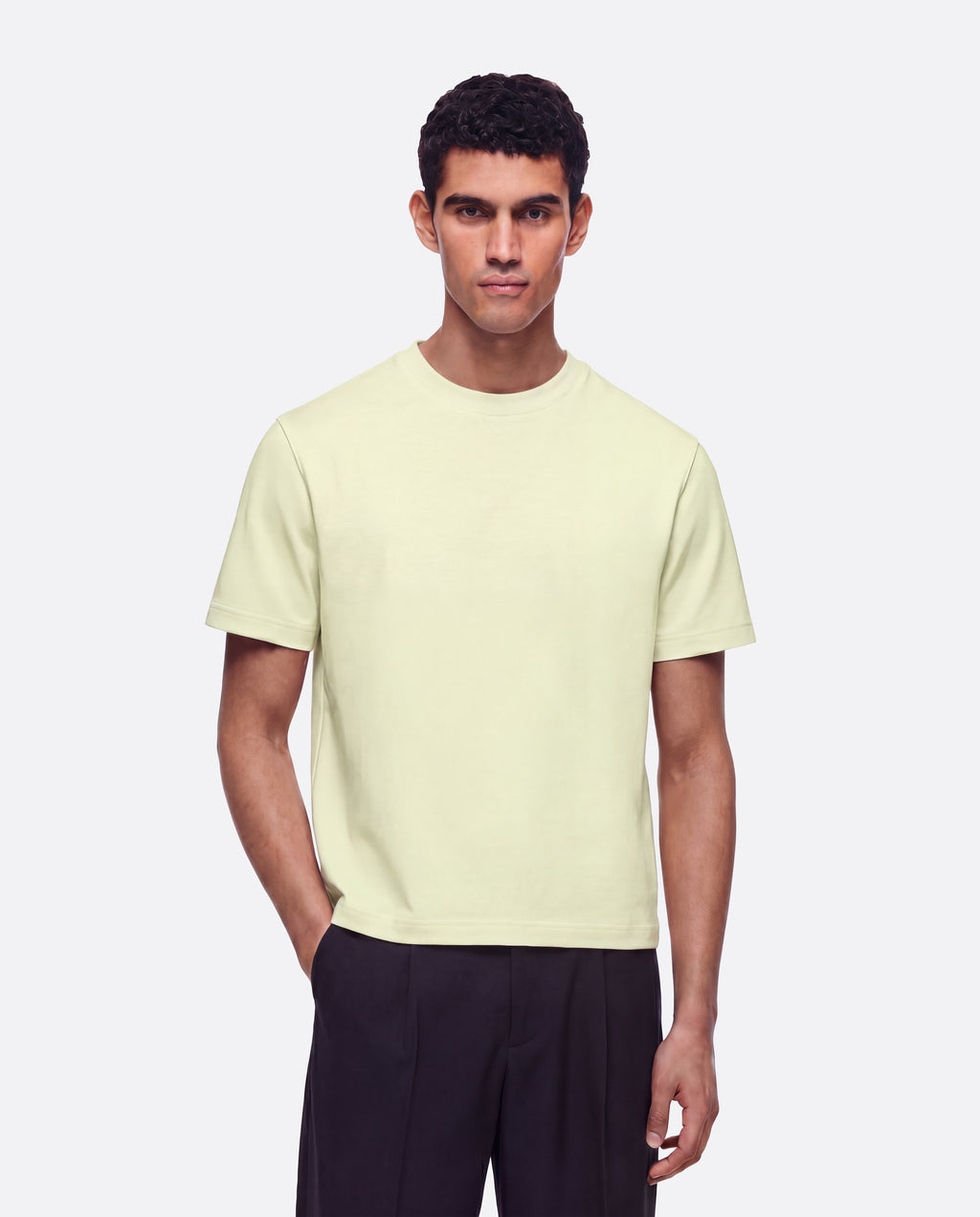 HEAVYWIGHT FITTED CROP T-SHIRT - MATCHA
