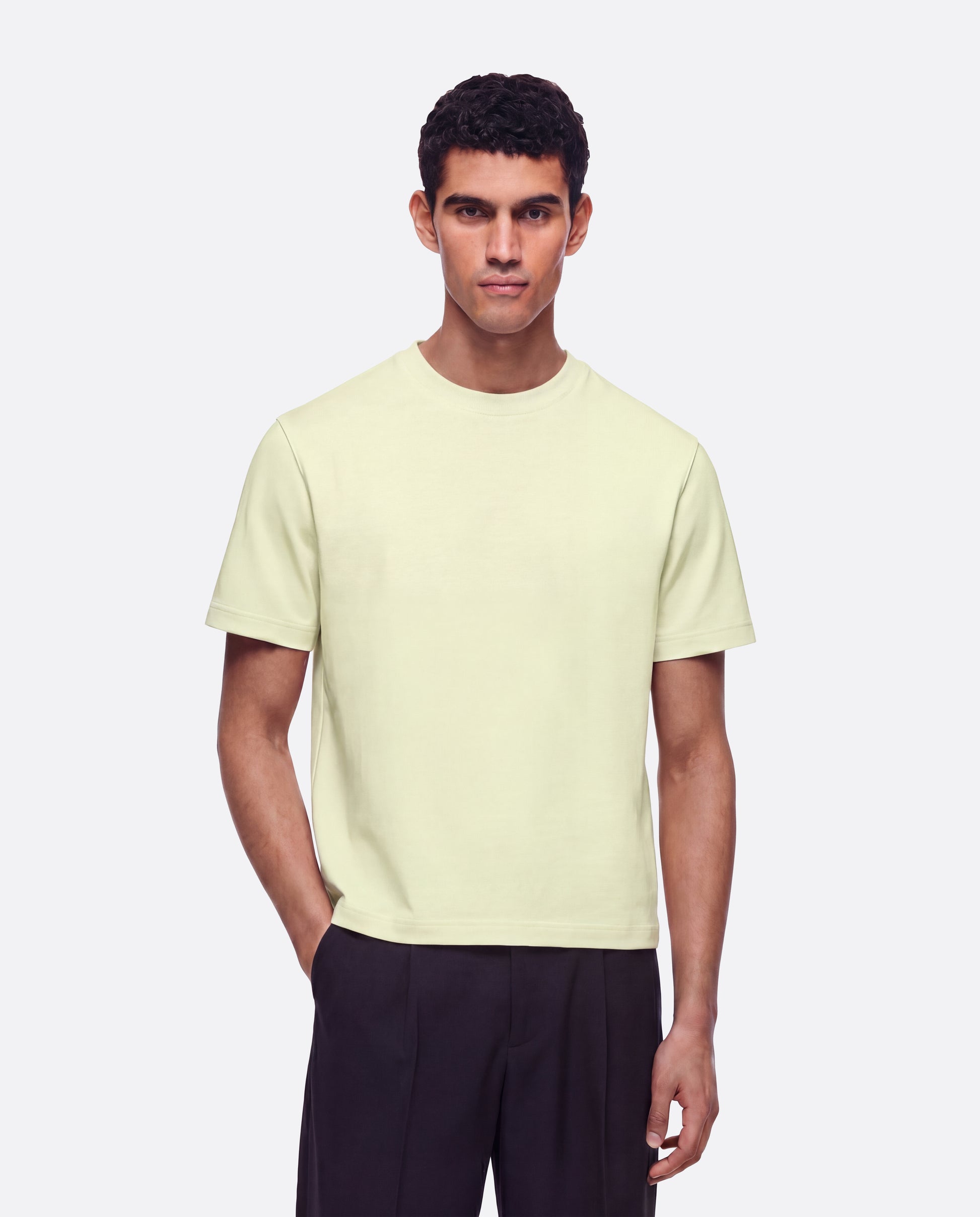 HEAVYWIGHT FITTED CROP T-SHIRT - MATCHA