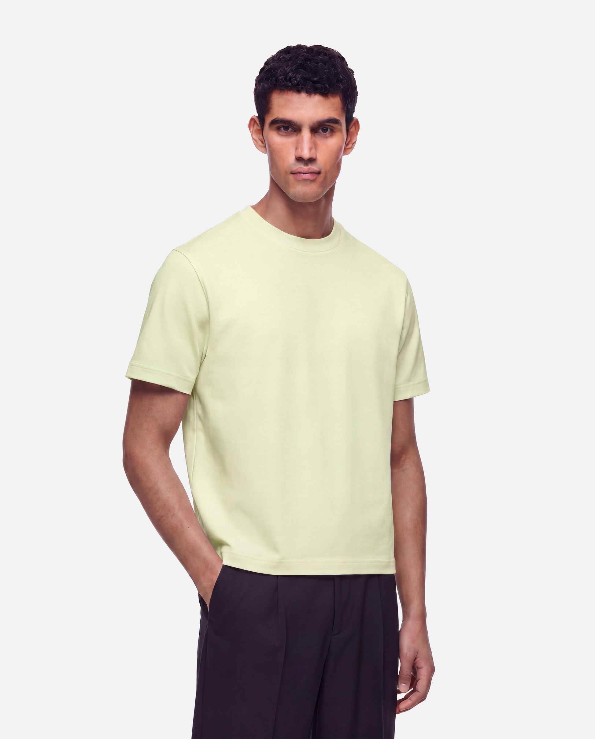 HEAVYWIGHT FITTED CROP T-SHIRT - MATCHA