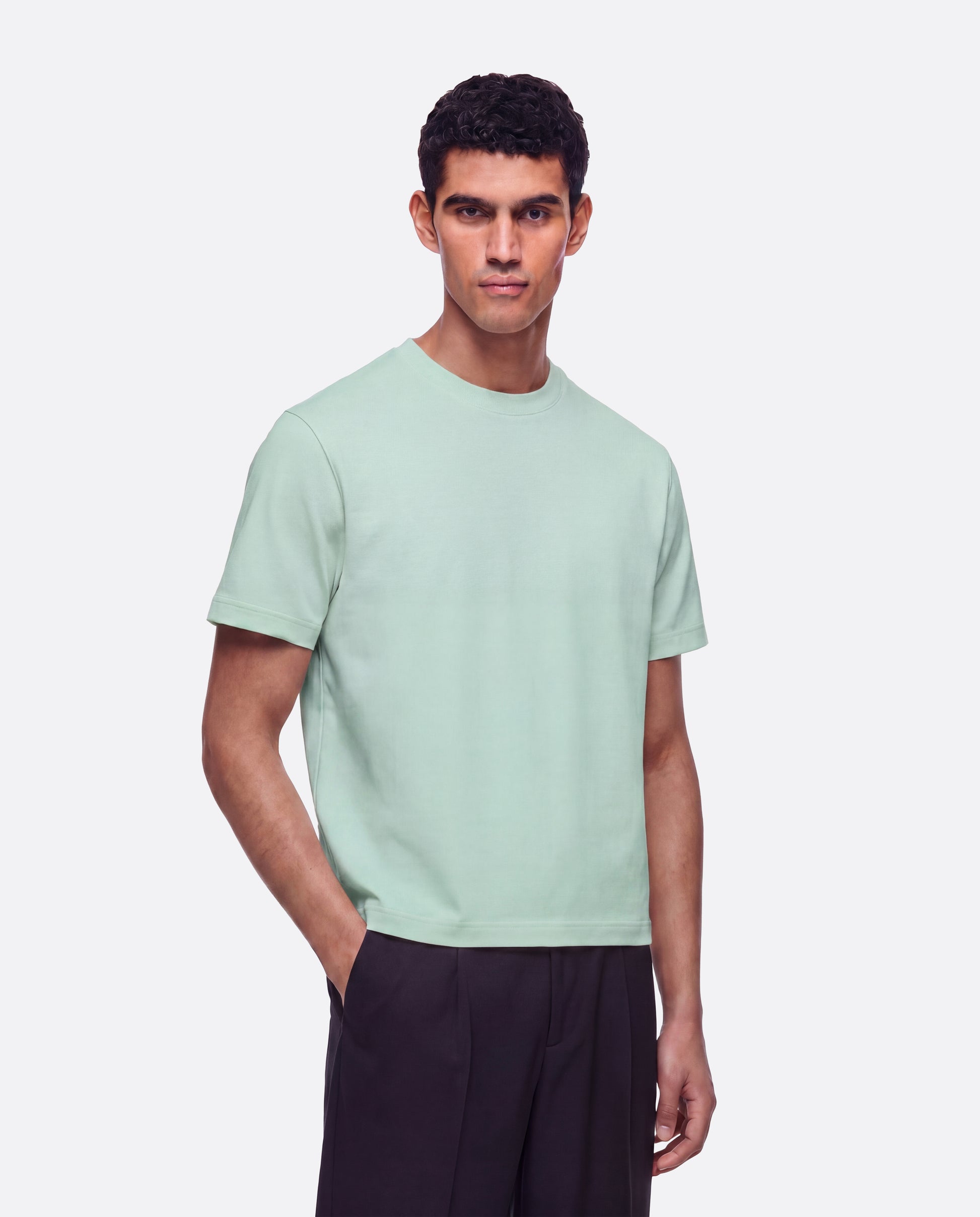 HEAVYWIGHT FITTED CROP T-SHIRT - MINT GREEN
