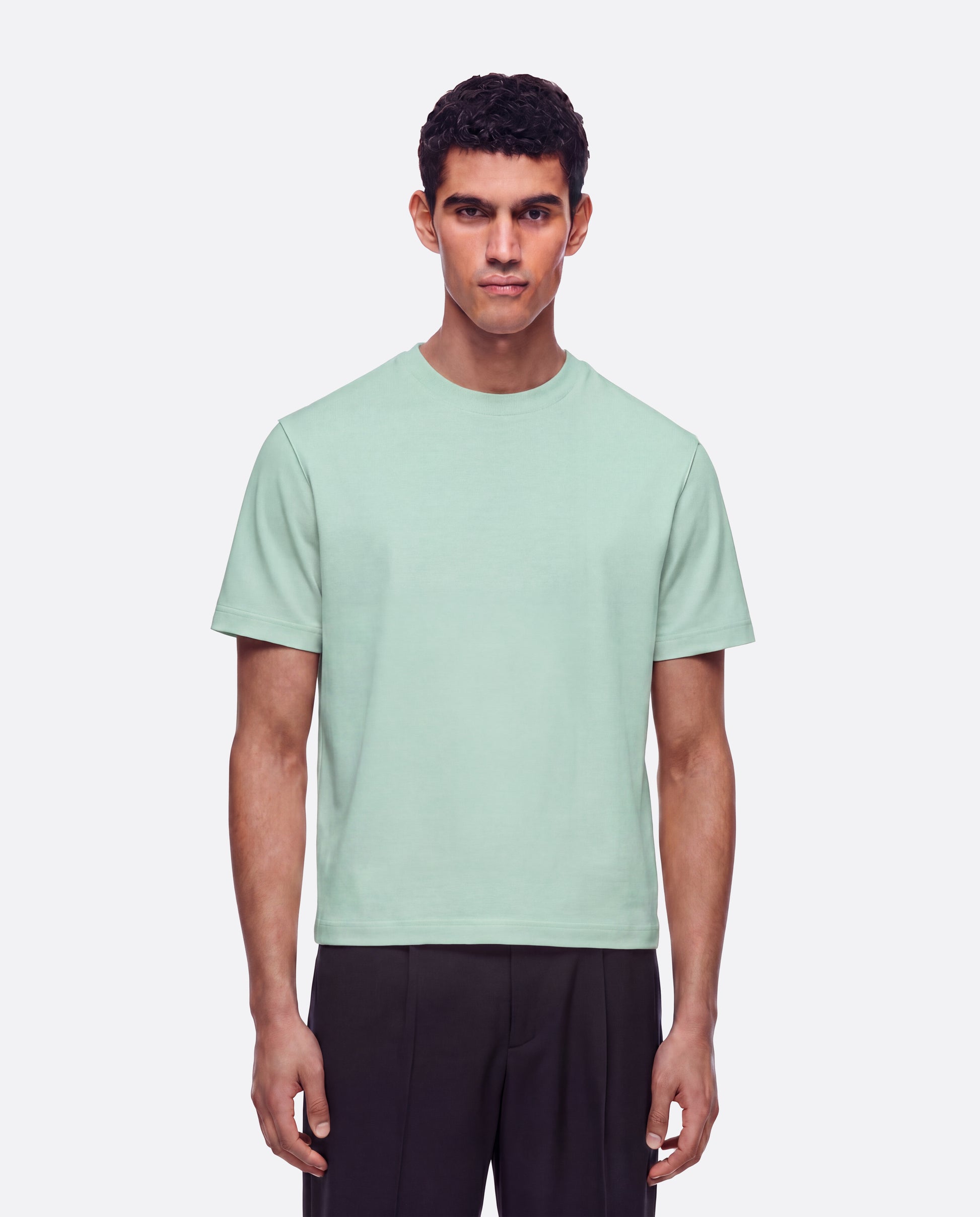 HEAVYWIGHT FITTED CROP T-SHIRT - MINT GREEN