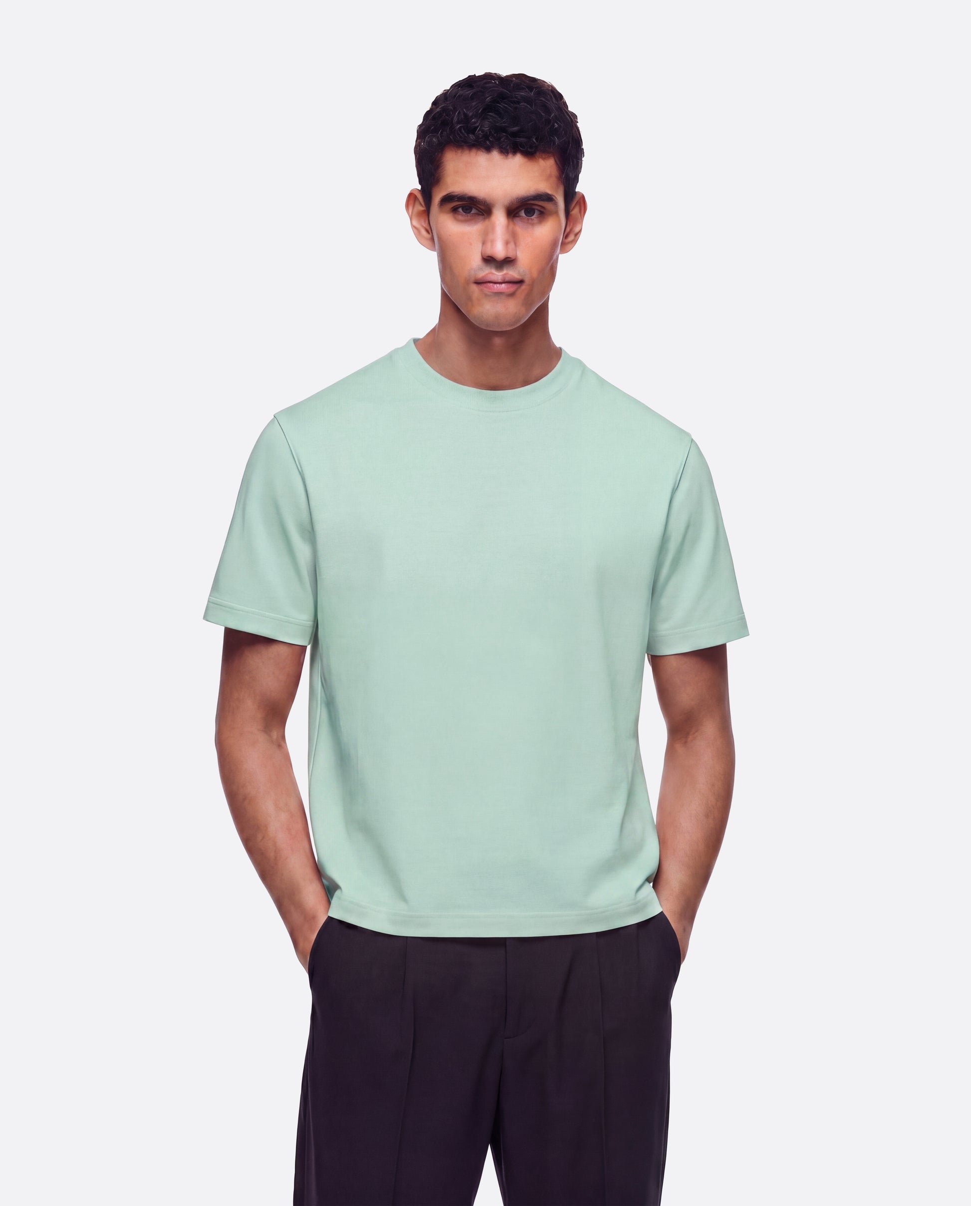 HEAVYWIGHT FITTED CROP T-SHIRT - MINT GREEN