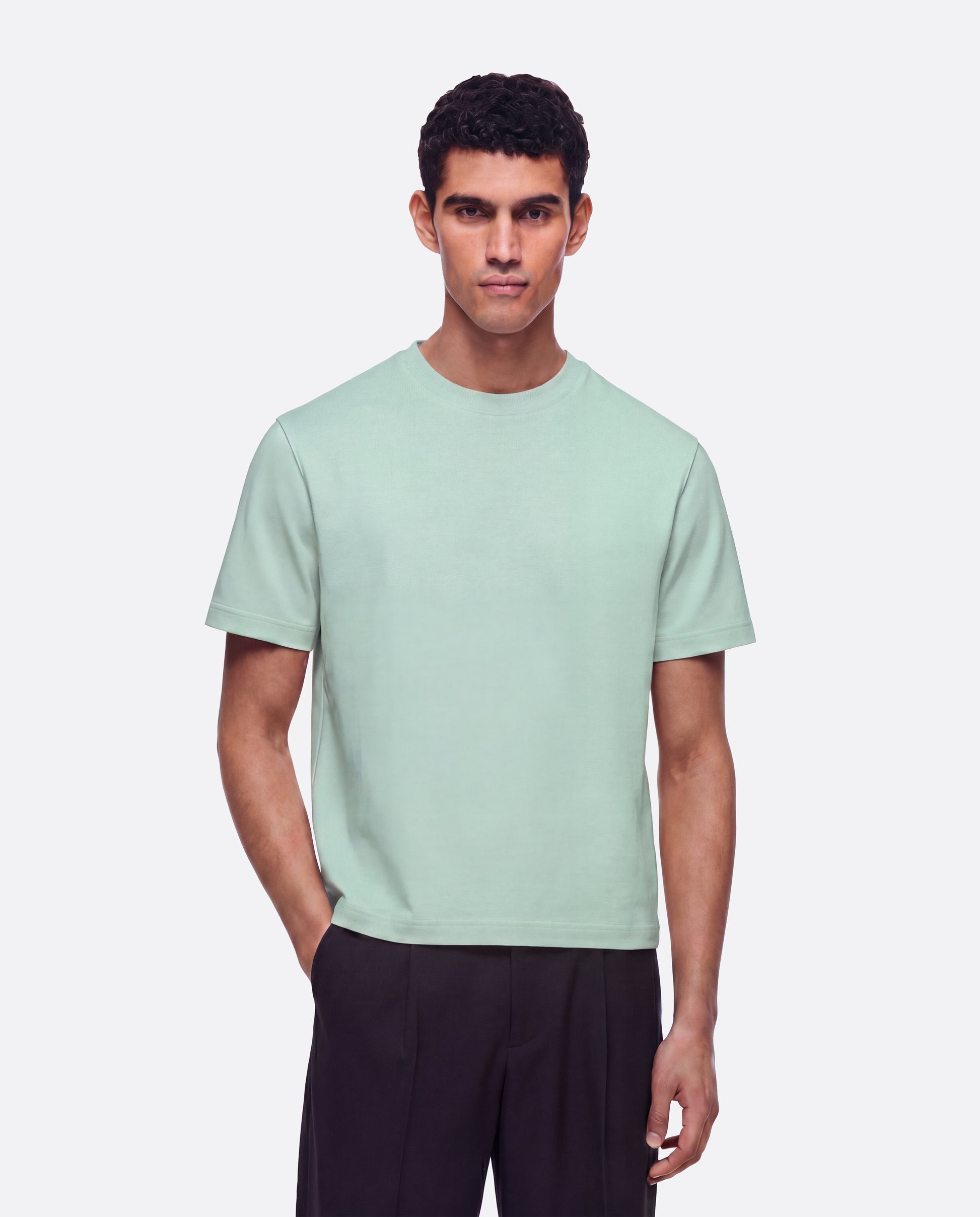 HEAVYWIGHT FITTED CROP T-SHIRT - MINT GREEN